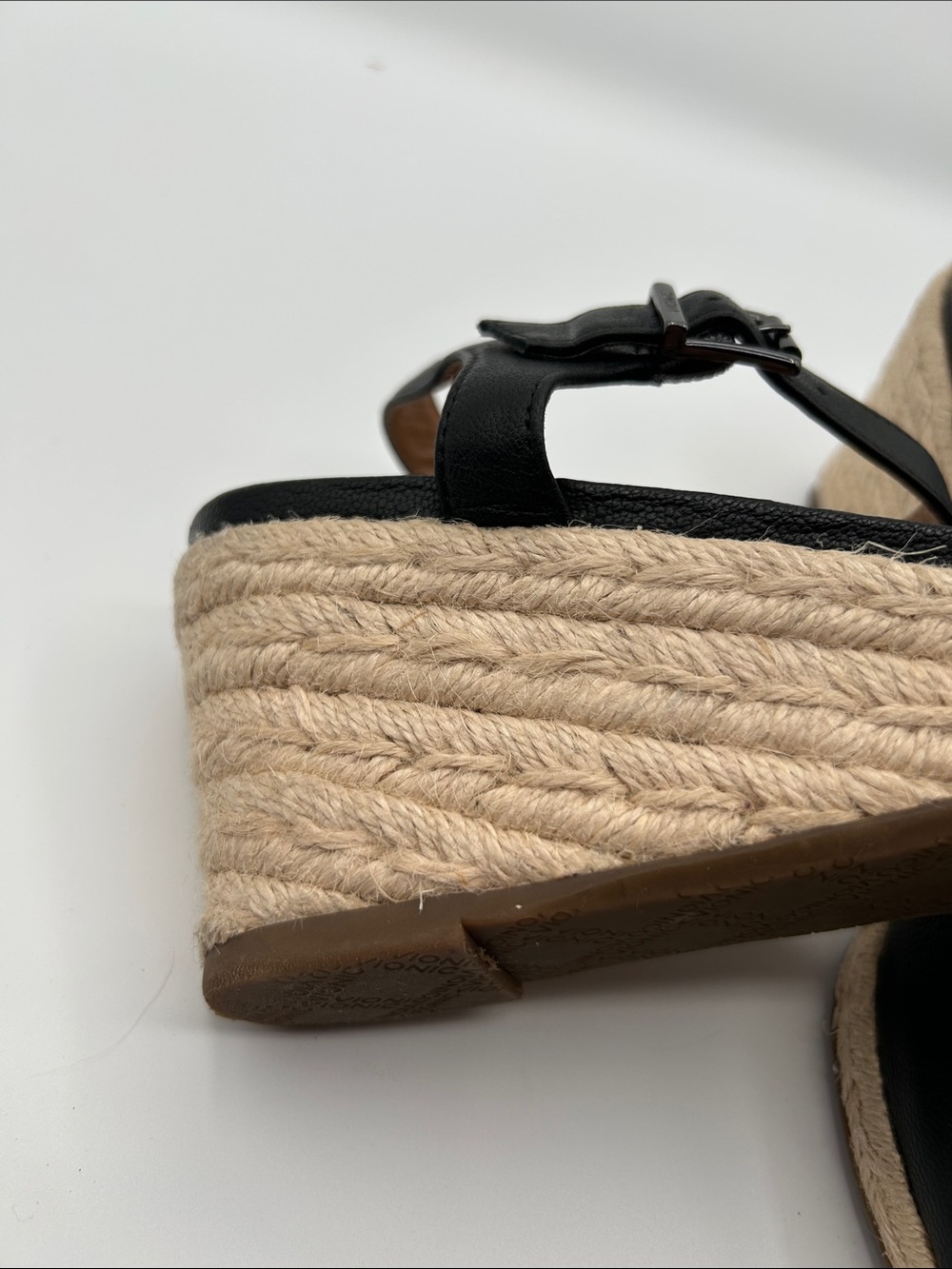 Vionic Black Scalloped Espadrille Wedge Sandals - Picture 11 of 13